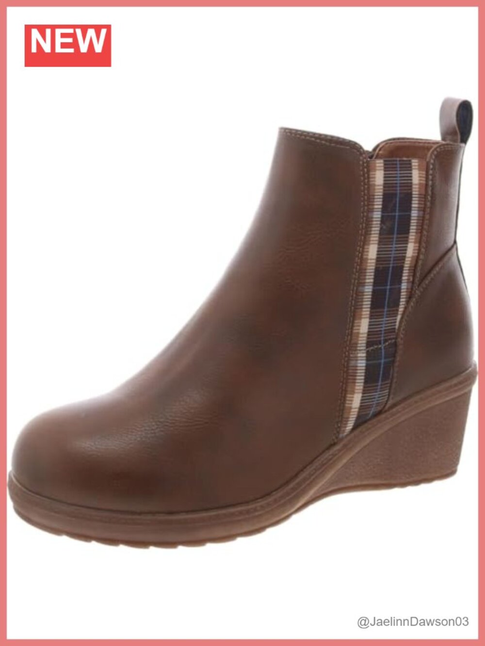 Women's Ankle Booties Wedge Oxford Shoes Pull-On Memory Foam Faux Fur Lining